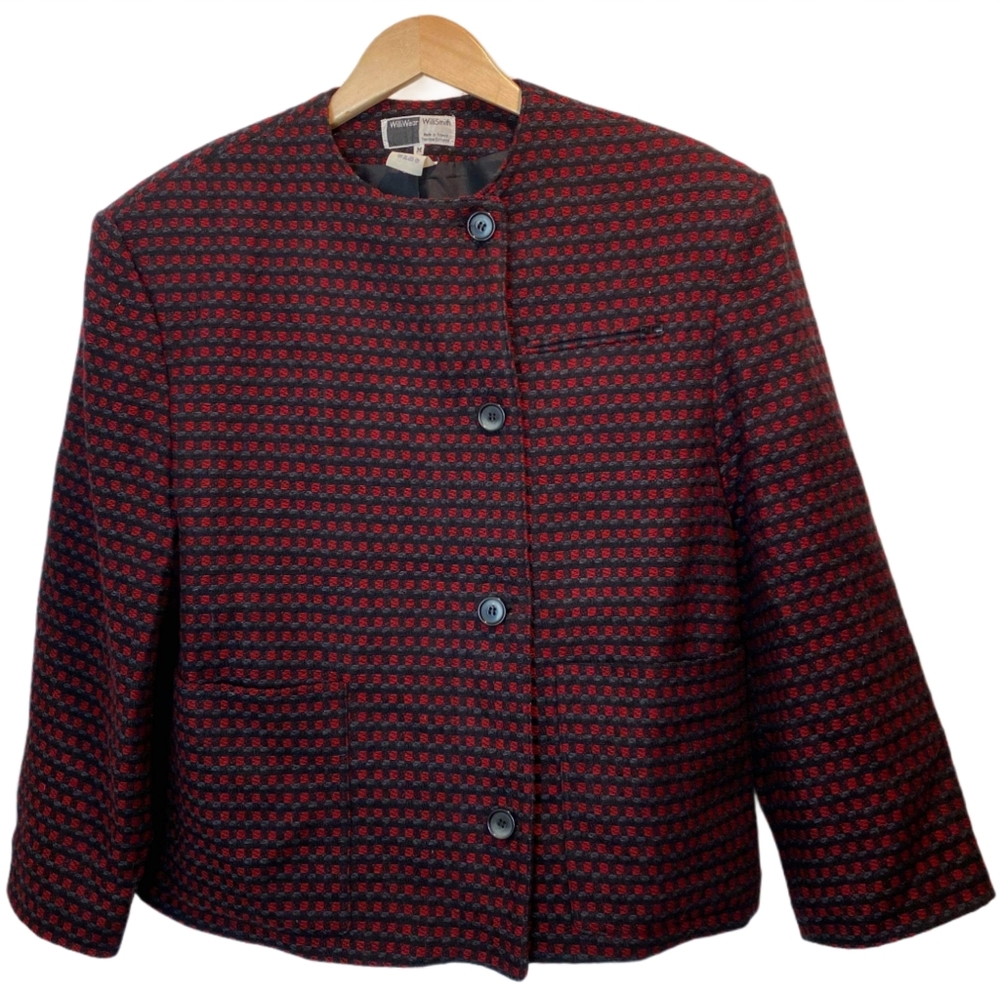 WILLI SMITH Women’s Blazer Jacket Wool Plaid Size Medium